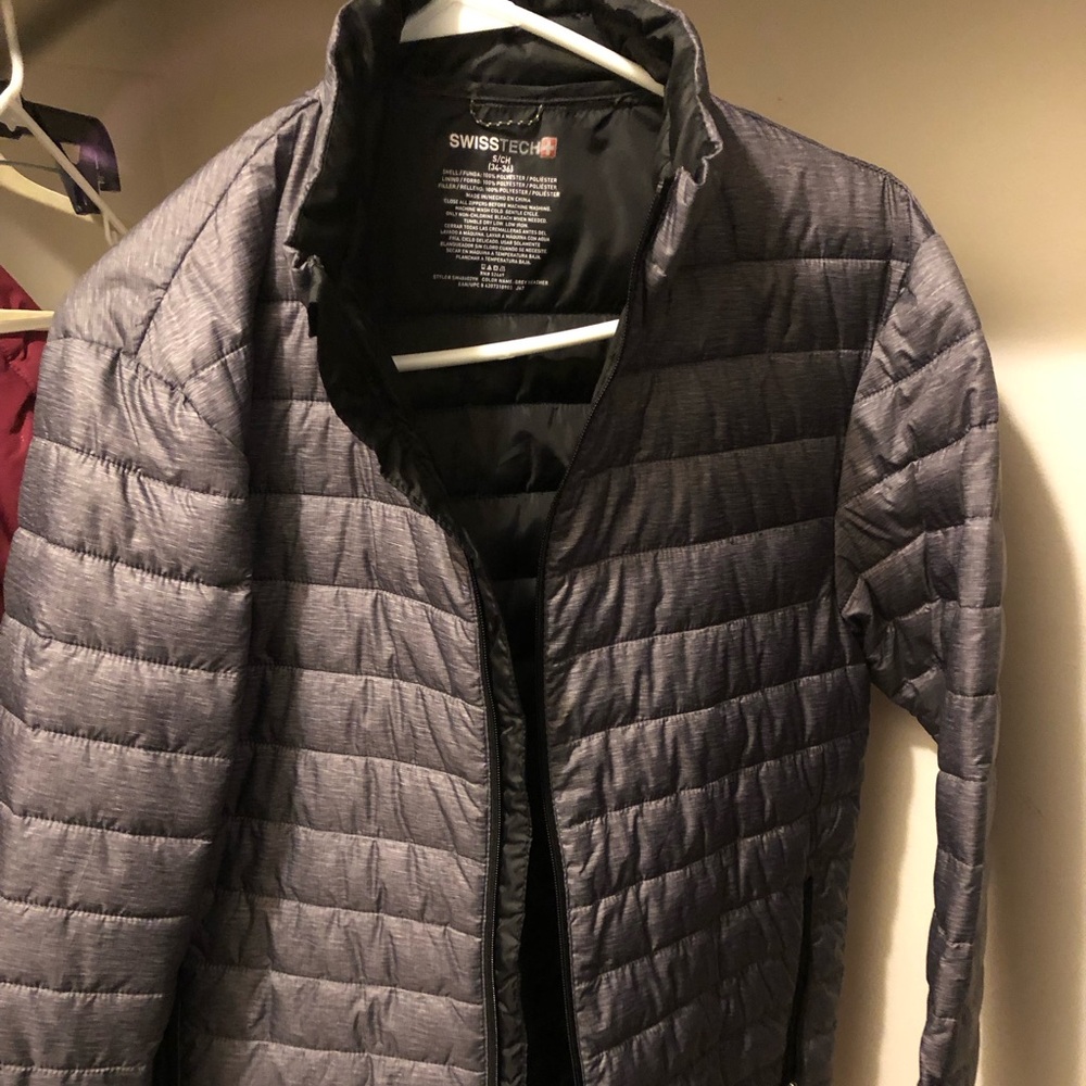 Swiss Tech Men's Gray Puffer Jacket